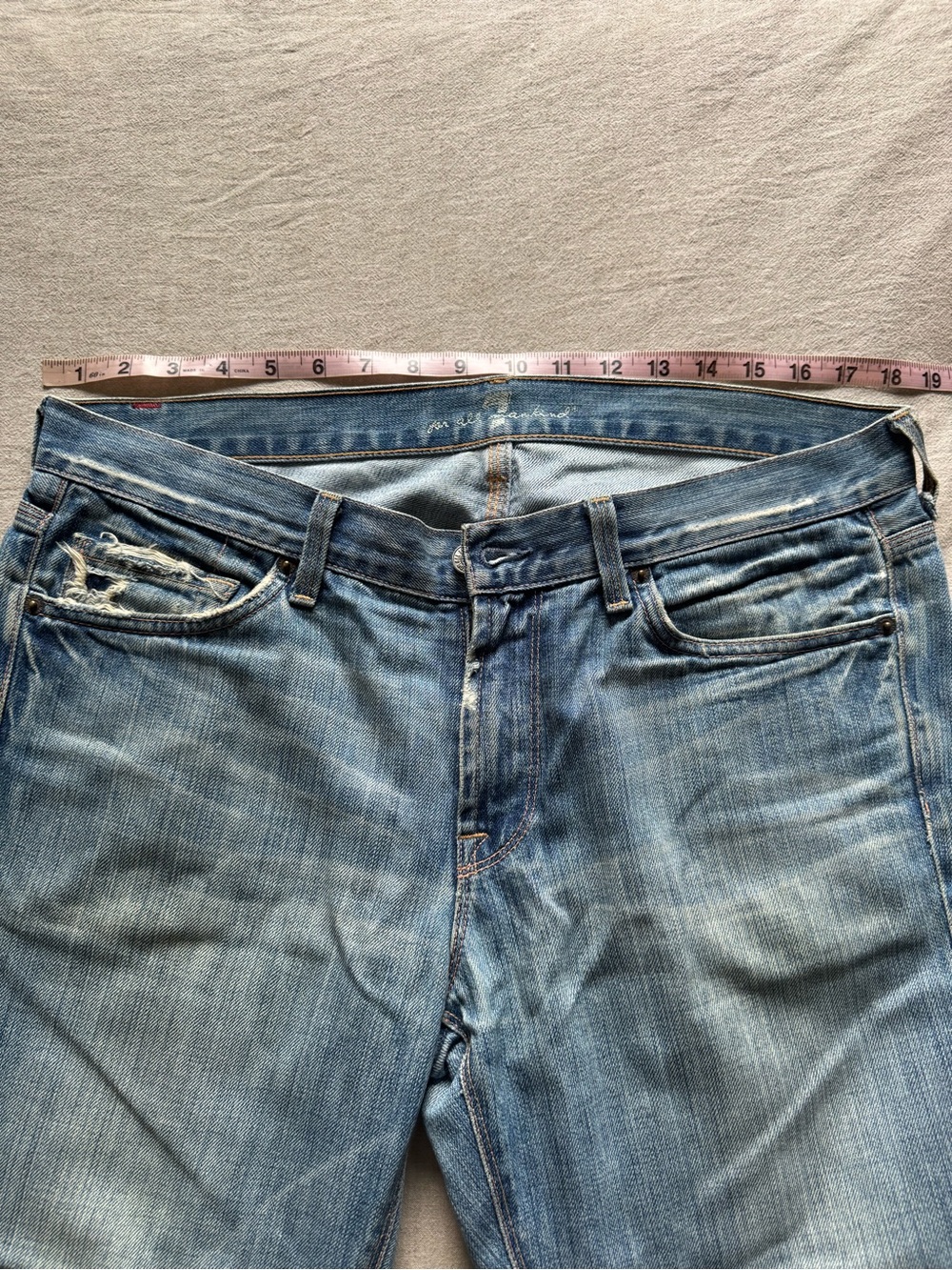 7 For All Mankind Men's Light Blue Slimmy Jeans Size 33 Great Condition
